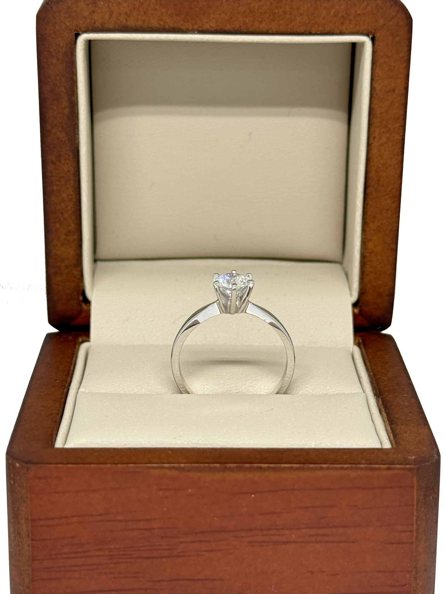 Anillo de Compromiso en Oro Blanco de 14K con Diamante de Laboratorio (.54 ct)