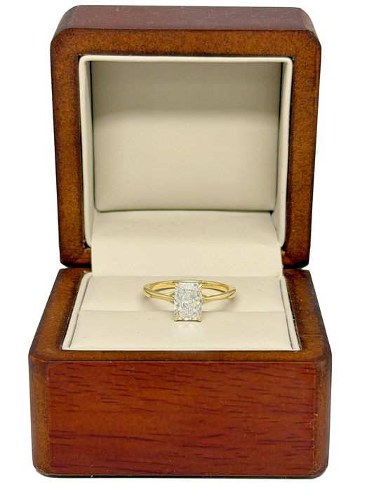Anillo de Compromiso con Diamante de Laboratorio 1.49 ct Corte Radiant | Oro Amarillo 14K DJL053