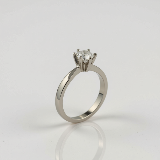 Anillo de Compromiso en Oro Blanco de 14K con Diamante de Laboratorio (.54 ct)