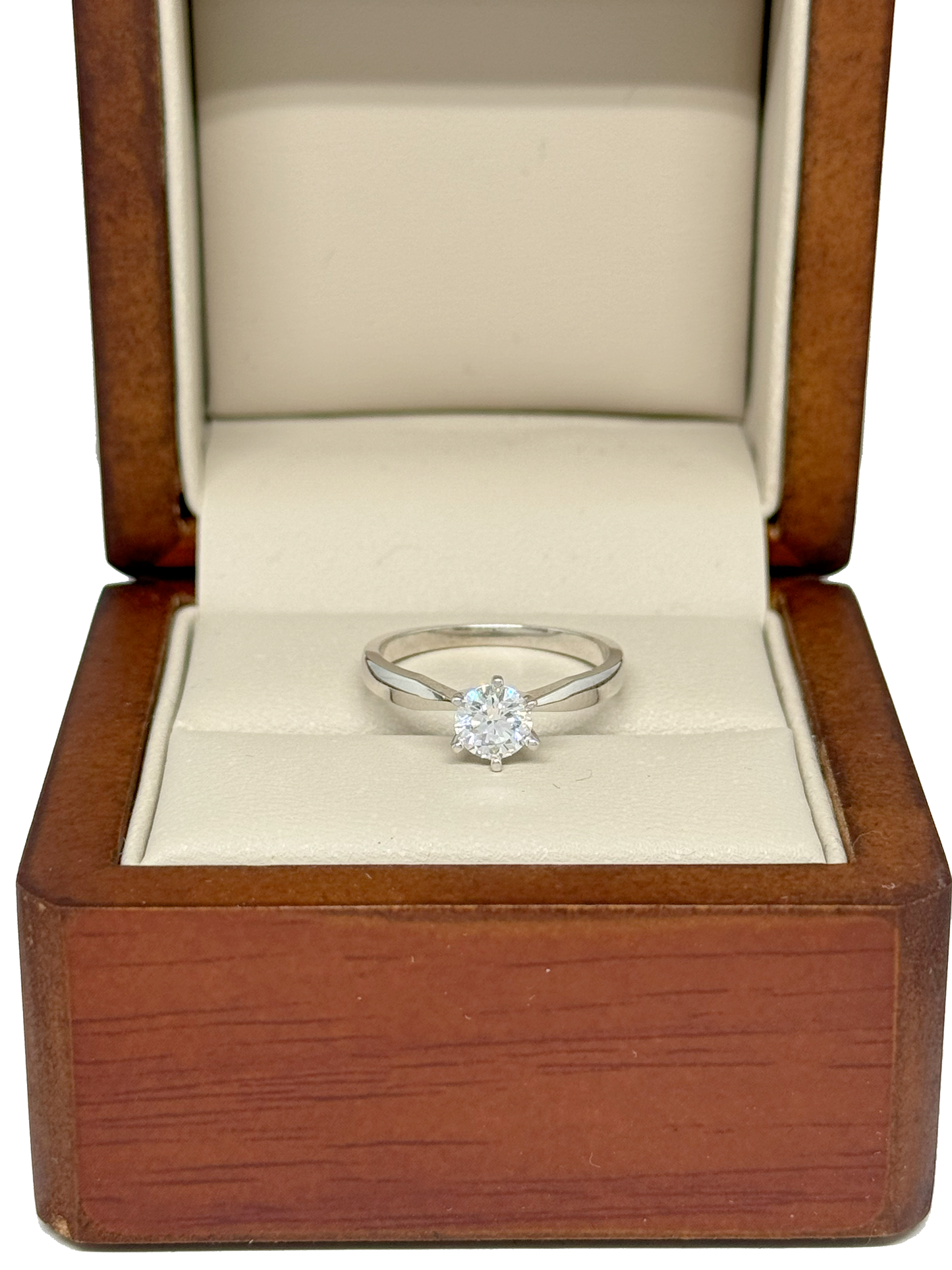 Anillo de Compromiso en Oro Blanco de 14K con Diamante de Laboratorio (.54 ct)
