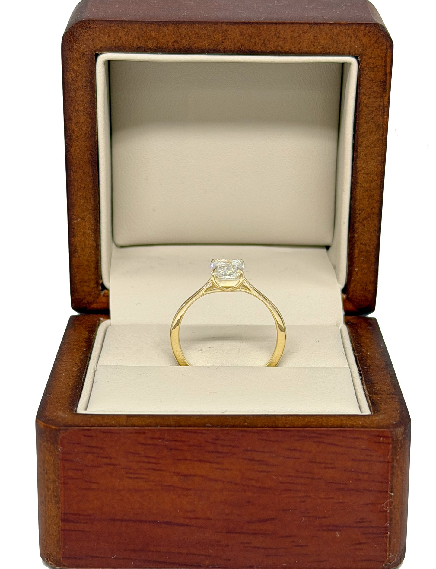 Anillo de Compromiso con Diamante de Laboratorio 1.49 ct Corte Radiant | Oro Amarillo 14K DJL053